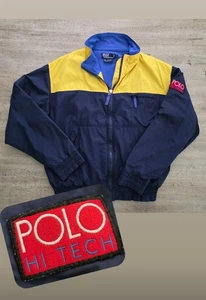 Vintage 90s Polo Ralph Lauren Hi Tech Fleece Lined Bomber Jacket Gr. L Colorblock - Bild 1 von 11