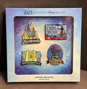 Disney D23 2020 Fantastic Worlds Travel Pin Set of 4 Limited Release New - Picture 1 of 3