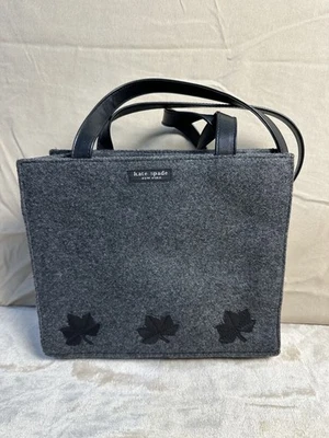 Kate Spade Vintage Purse Small Grey Rectangle Wool Feel Designer Fall Winter  - Image 1 of 4