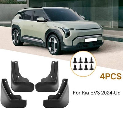 For KIA EV3 2024 Mud Flaps Complete 4Pcs Mudguard Set with Mounting Screws - Image 1 of 4