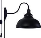 Lightess Dimmable Wall Sconce Plug In Industrial Black With Plug In Cord