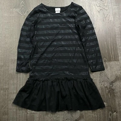 Xhilaration 女孩上衣束腰外衣黑色长袖圆点图案尺寸 5 T — 第 1/4 张图片