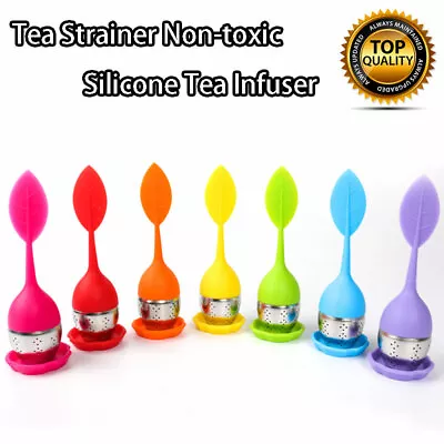 Tea Infuser Loose Tea Leaf Strainer Herbal Spice Silicone Filter Diffuser Reuse - Image 1 of 4