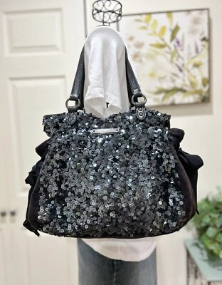 Bolso de Mano JUICY COUTURE Y2K All Over Lentejuelas Terciopelo Negro Daydreamer Foto 1 de 4