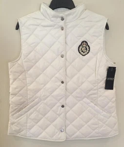 NEW WITH TAGS RALPH LAUREN QUILTED STANDUP COLLAR COLOR CREAM VEST SIZE LARGE - Picture 1 of 2