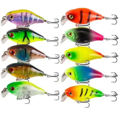 10PCS Crankbaits Fishing Lure Minnow Wobblers 4.2g Bass Saltwater Hard Swimbait - Image 1 of 4