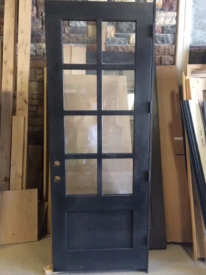ALDER  36" X 96 CRAFTSMAN 8 LITE FRONT GLASS ENTRY DOOR - Image 1 of 3