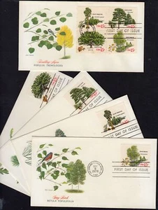 1978 American Trees Sc 1764-7 1767a premium Fleetwood set of 5 FDCs 4 designs - Picture 1 of 3