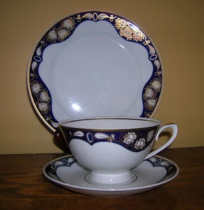 Vintage 3 pc Lettin Echt Kobalt Tea Set - Picture 1 of 4