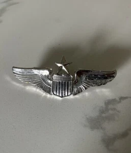 N S Meyer Senior Pilot Wings Pin 3 inch Clutch Back - Picture 1 of 5