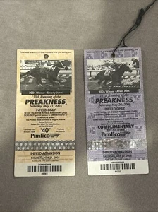 2005 & 2006 PREAKNESS INFIELD TICKETS - WINNERS - AFLEET ALEX & BERNARDINI - Picture 1 of 7