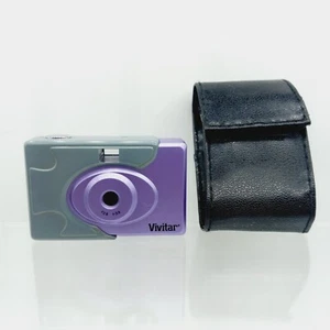 Vintage Vivitar Mini Digital Camera Purple With Black Case F2.8 f=3.9 - Picture 1 of 7