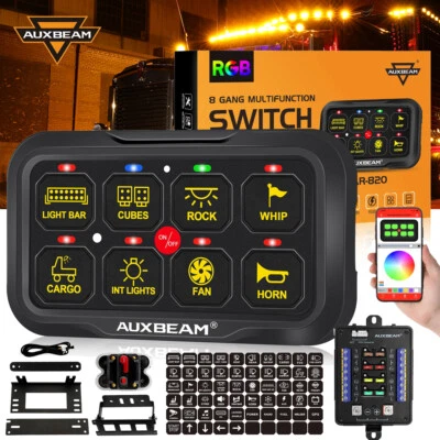 AUXBEAM для Kenworth Peterbilt 8 Gang RGB переключатель панели ВКЛ/ВЫКЛ Bluetooth управления - Изображение 1 из 4