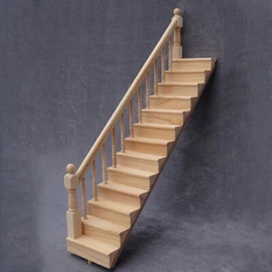 1:12 Puppenhaus Miniatur Treppe Holzstufe Treppe Möbel Puppenhaus Dekoration - Bild 1 von 6