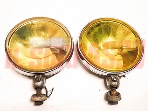 Pair Of Fog Lights Carello Yellow 50s 60s Fiat Alfa Romeo Lancia - Picture 1 of 4