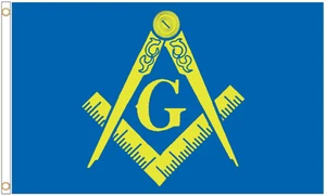Masonic Freemasonry Blue Polyester Flag - Choice of Sizes - Picture 1 of 3