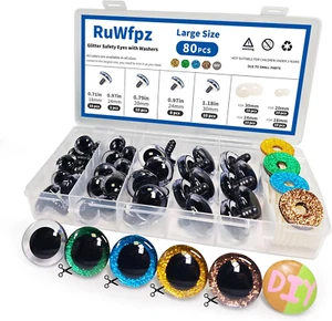  Sicherheitsaugen Für Häkeltiere Glitzer 18-30Mm - 4 Farben Puppenaugen Häkel Am - Bild 1 von 7