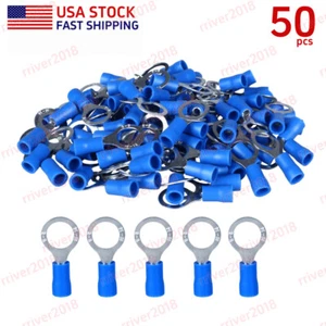 50pcs RV2-8 Crimpare Vinile Anello Morsetti Manometro 16-14AWG Filo 5/16" Connettori a perno - Foto 1 di 7