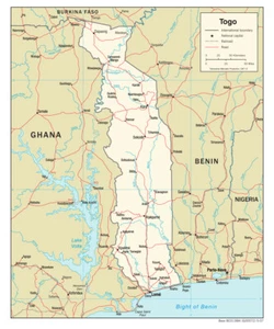 Togo Road Highway Transportation Map Country Nation Poster Print XL - Picture 1 of 1
