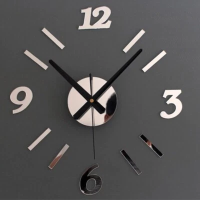 DIY 3D Acrylic Mirror Wall Clock Creative Wall Stickers Europe Quartz Wall Clock - Image 1 of 4