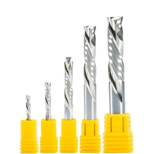 Double 2 Flute Compression UP & DOWN Cutter Tool Solid Carbide CNC Wood Cutters - Picture 1 of 17