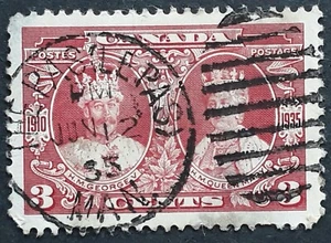 1935 Canada 3c red Silver Jubilee of KGV stamp The Pas duplex cds - Picture 1 of 2