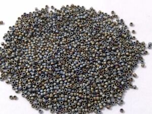 Vintage Round 15/0 Matte Iris Gray TOHO Seed Beads 8 Grams