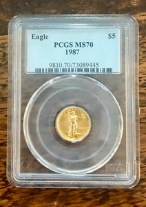 1987 $5 Gold Eagle PCGS MS70. Low Population! - Picture 1 of 4