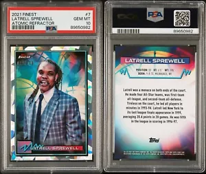 2021 Topps Finest Latrell Sprewell Atomic Refractor 29/299 PSA 10 - Picture 1 of 5