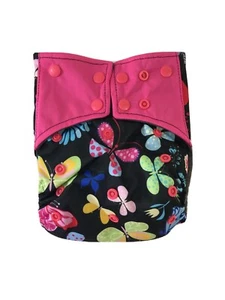 Cloth Diaper Cover Bamboo Charcoal OS Reusable Washable NEW Butterfly USA SELLER - Picture 1 of 5