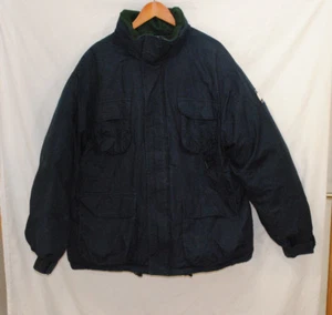 Tommy Hilfiger XL Giacca Parka Sci Blu Piombo Inverno Cappotto Bandiera Logo Cappuccio - Foto 1 di 12