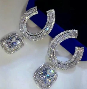 Long Chandelier Earrings made w Swarovski Diamond Stone 18k Platinum Filled Over - Picture 1 of 12