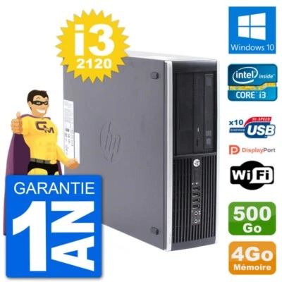PC HP Compaq Pro 6300 SFF Intel i3-2120 RAM 4Go Disque Dur 500Go Windows 10 Wifi - Photo 1/3