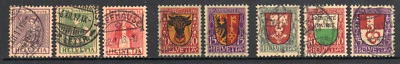 1917-1919 Switzerland B7-B9, B10-B11, B12-B14 Used Lot  3 diff semi postal Sets - Image 1 of 2