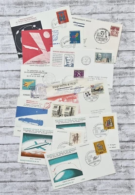 10 Stk Raketenpost Raumfahrt Deutschland Niederlande USA Ganzsache Briefmarke - Bild 1 von 4
