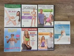 Menge 7 Fitness-DVDs-Yoga, Toning-Deepak Chopra, Denise Austin, Element, Jackie - Bild 1 von 10