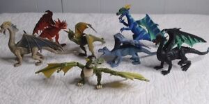 Papo Fantasy Dragons Mixed Lot Of 7 Articulated Figures 8"
