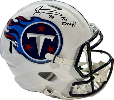 Jevon Kearse "The Freak" Signed Tennessee Titans Full Size Helmet JSA Auth White - Image 1 of 4