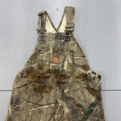 Vintage Carhartt Overalls Realtree Camo Pattern 32 Waist Sz 10  - Image 1 of 4