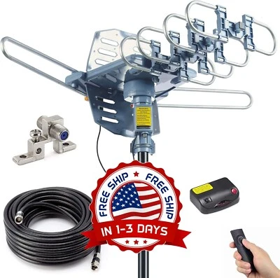 Antena HDTV amplificada Digital para exteriores teledirigida inalámbrica US NEW - Image 1 of 4