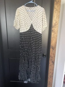A New Day Damen Krepp Flatter Kurzarm Retro Style Polka Dot Kleid XXL - Bild 1 von 7