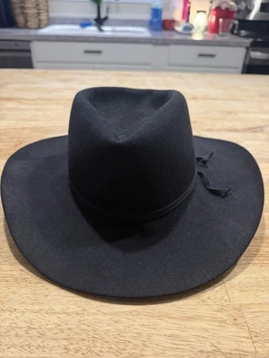 Akubra Snowy River Pure Fur Felt Hat Black, Genuine Australia, Size 56 - Image 1 of 4