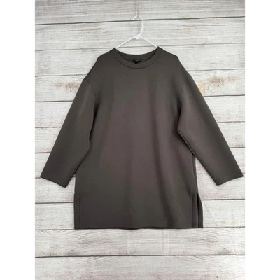 Mini vestido túnica estilo buceo COS para mujer mediano marrón dobladillo dividido Foto 1 de 4