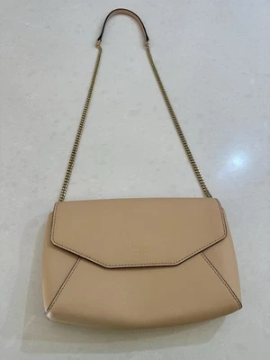 OROTON Estate Mini Envelope Blush Leather Crossbody Clutch-Lime Green Inner - Image 1 of 4