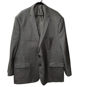 Ralph Lauren grau Seide Wolle mit blau karierten Blazer Sport Mantel Jacke Herren 54R - Bild 1 von 16