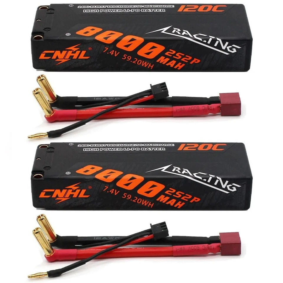 2s Lipo Battery 8000mAh 120C 7.4V Hard Case Lipo Battery with Deans Plug... - Image 1 of 4