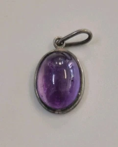 Ovaler Amethyst-Anhänger gefasst in Silber - Bild 1 von 4