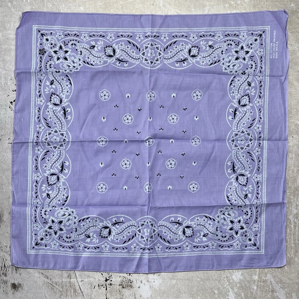 Bandana rápida color púrpura RN 13960 EE. UU. 100 % algodón vintage verdadera de los años 60 Foto 1 de 3