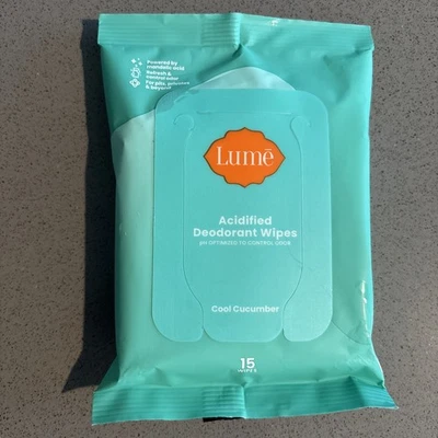 Lume Acidified Deodorant Wipes Cool Cucumber 15 Count - Image 1 of 3