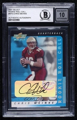 2001 Score Select Rookie Roll Call /50 Chris Weinke #RP-3 Auto RC - Image 1 of 2